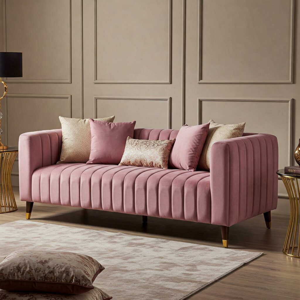 Office Sofa(Baby Pink)