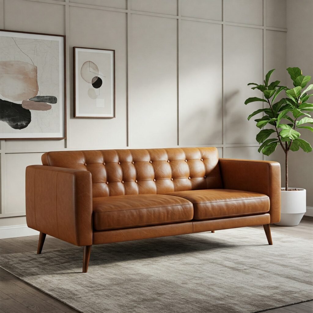 Office Sofa (Brown Leather)