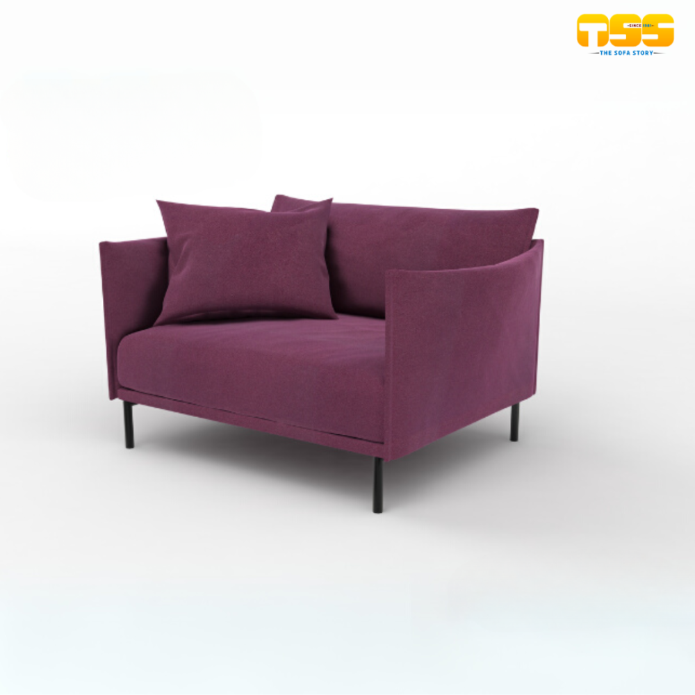 1 Seater Fabric Sofa (Purple)