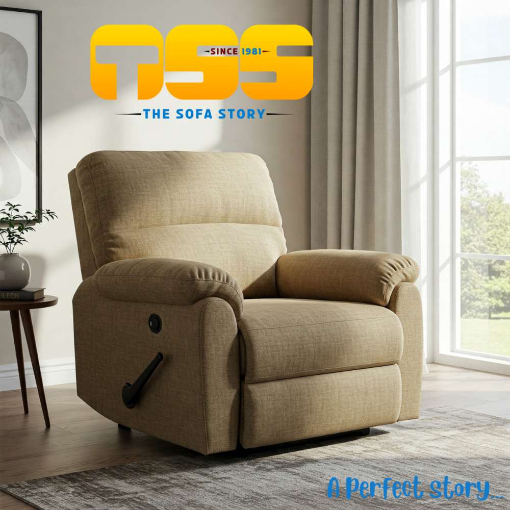 1 Seater Recliner Sofa (Iris Cream)
