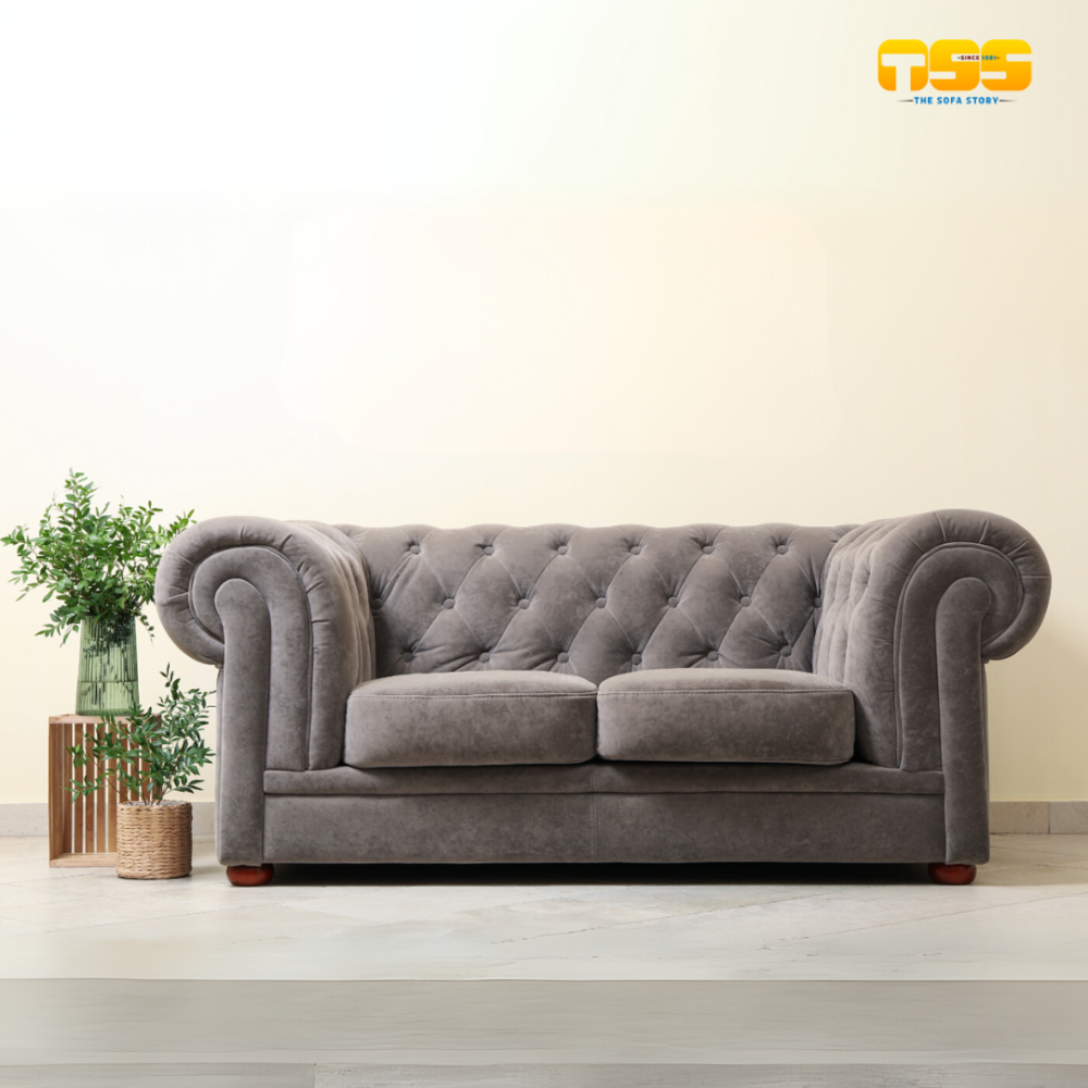 2 Seater Fabric Sofa (Dark Grey)