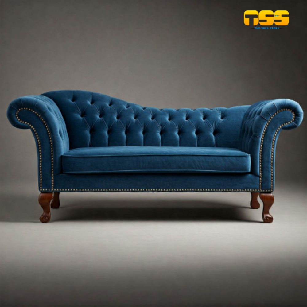2 Seater Fabric Sofa (Royal Blue)
