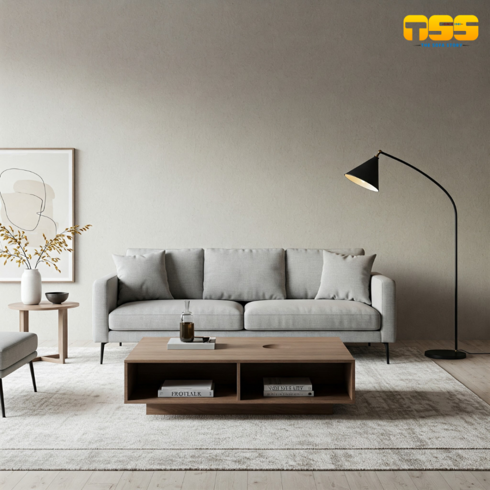 2 Seater Fabric Sofa (Cloud Grey)