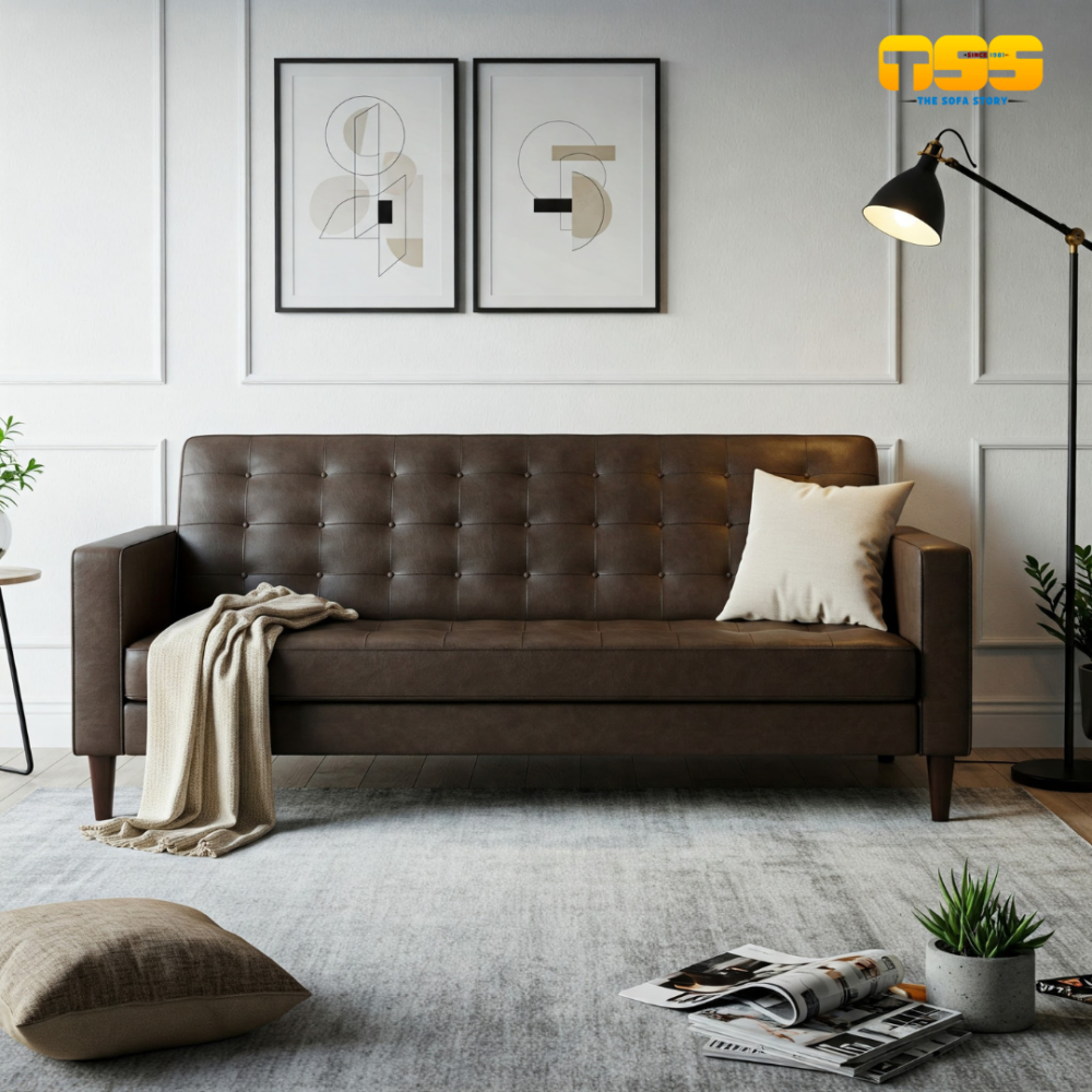 3 Seater Fabric Sofa (Coffee)