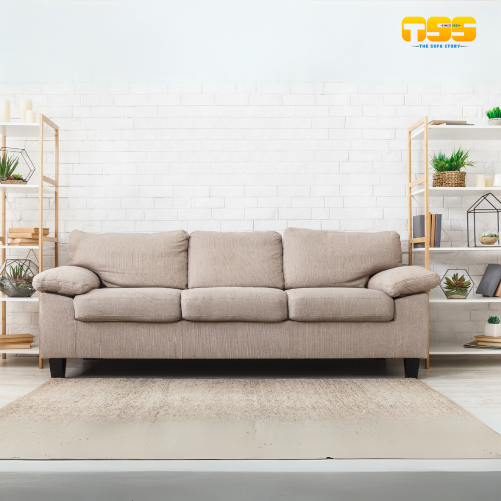 3 Seater Fabric Sofa (Off white)