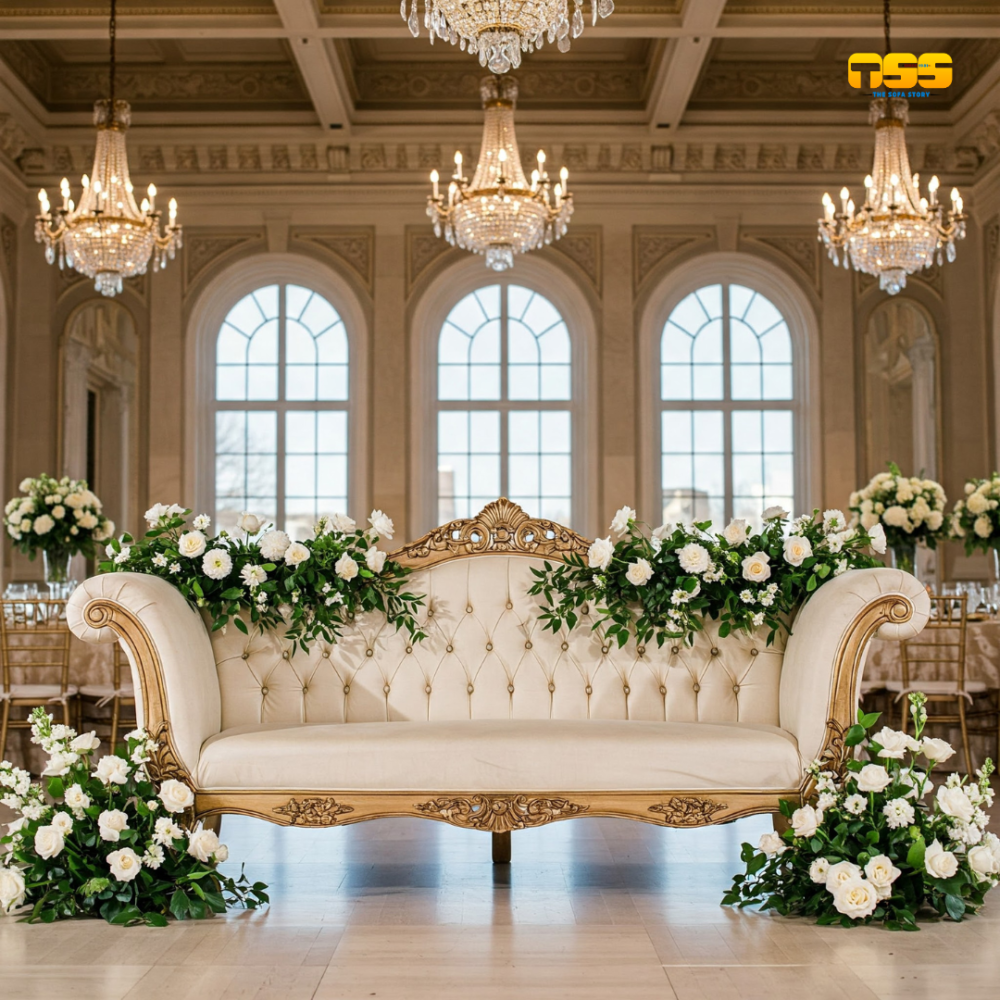 Ivory Couple Sofa For Wedding and Banquet Decor