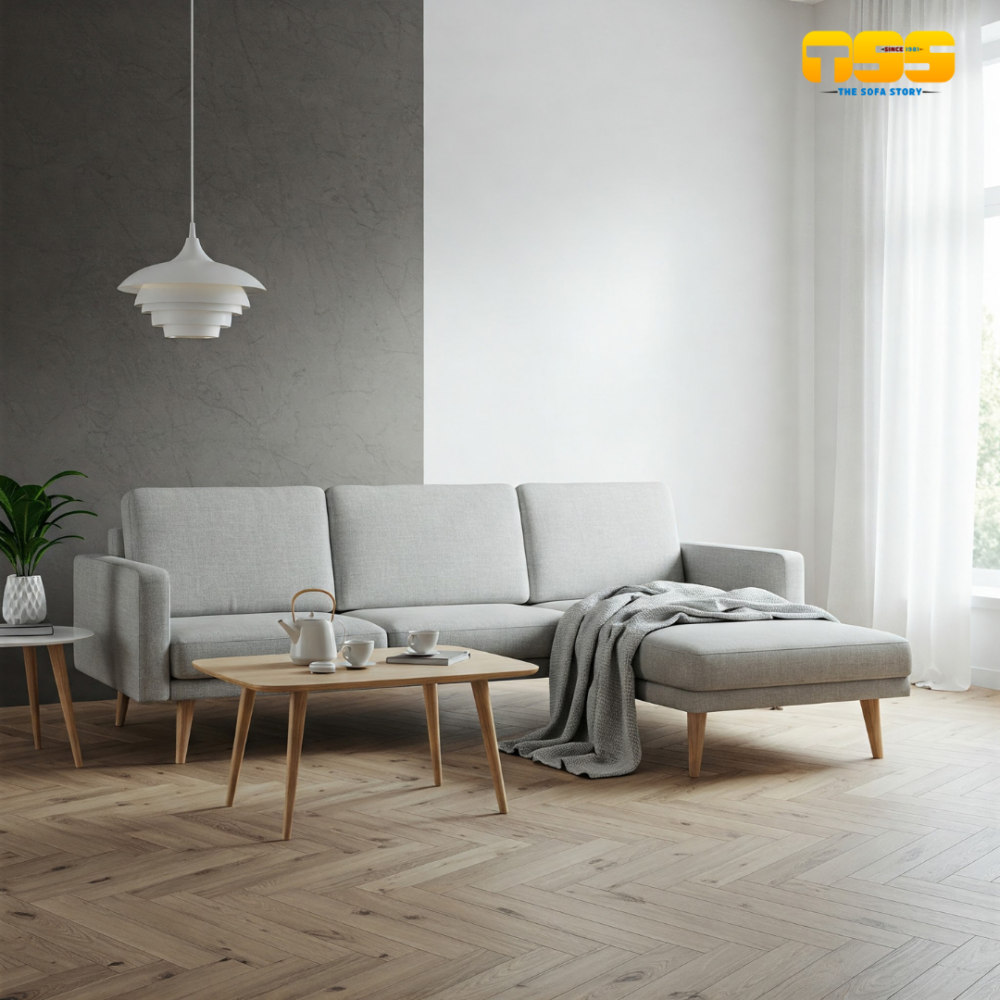 L Shaped fabric  Sofa (Off-White)