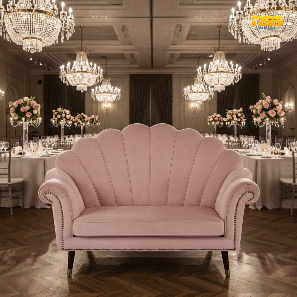 Light Pink Couple Sofa For Wedding Decor