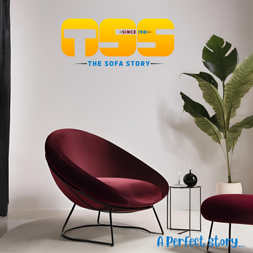 Lounge Chair (Maroon Velvet)