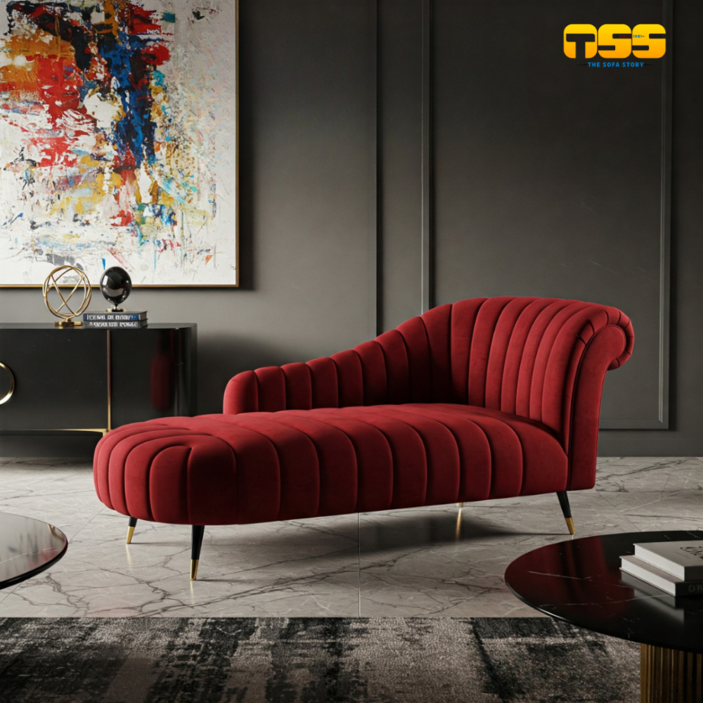 Lounge Sofa (Red Velvet)