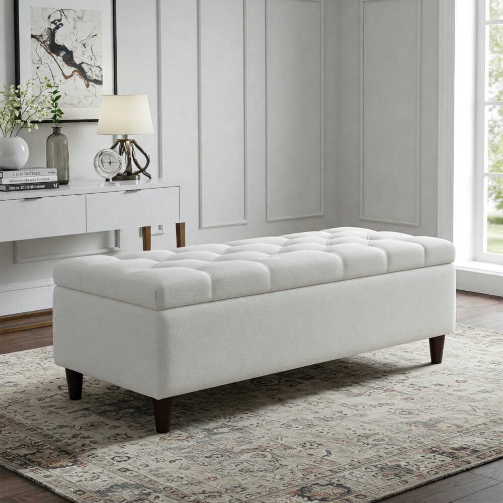 Settees with Storage (White)
