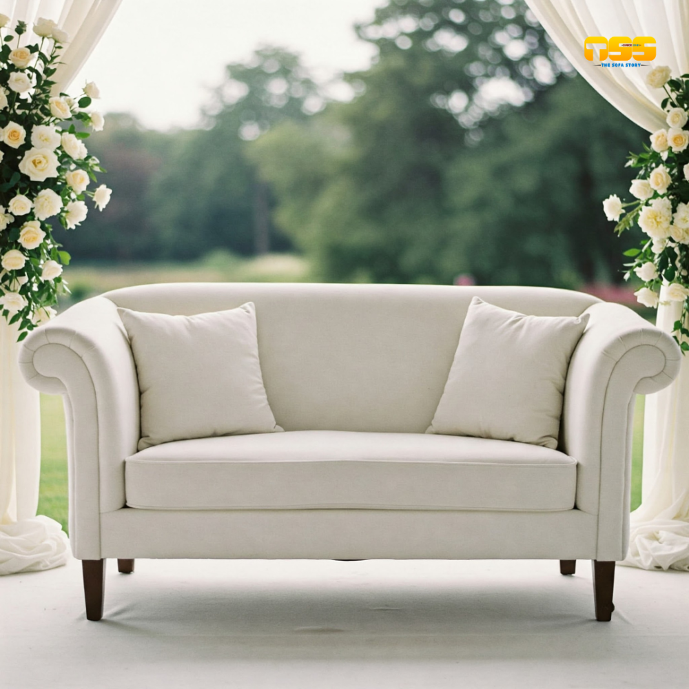 Snow White Couple Sofa For Wedding Decor