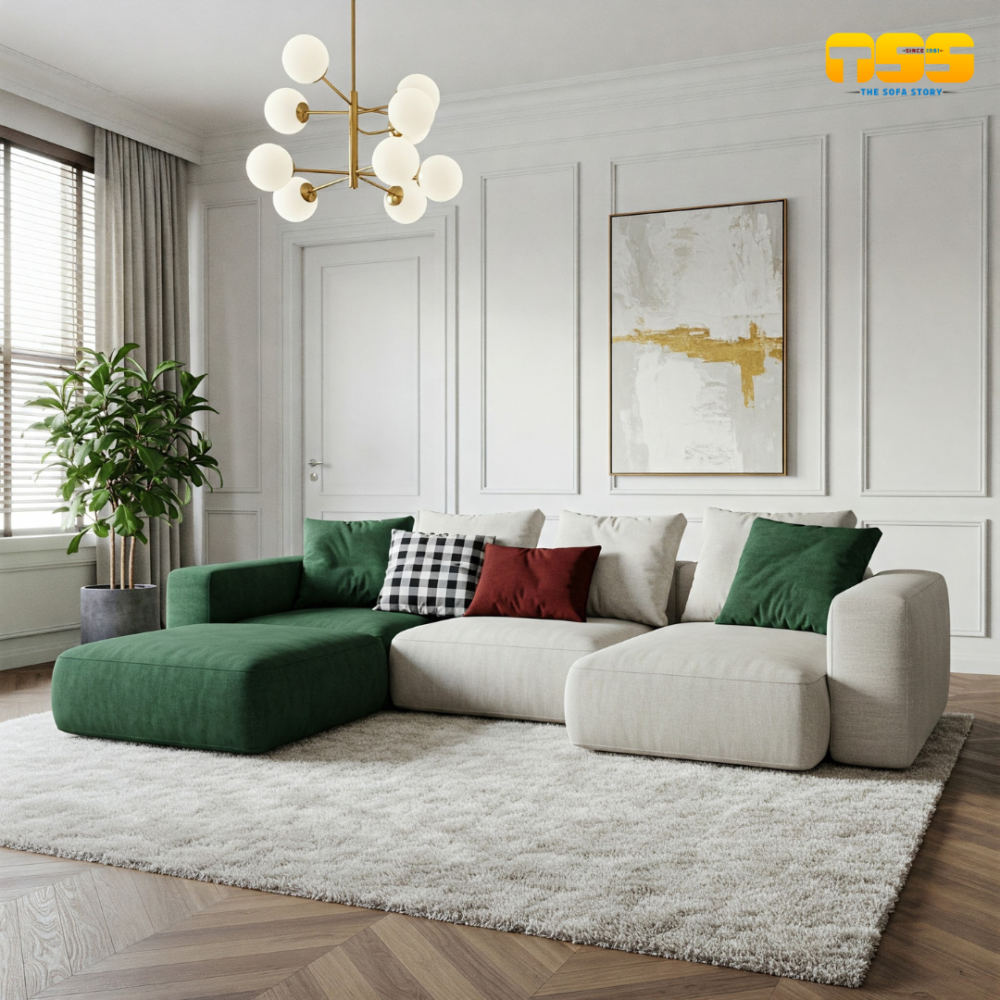 Ultra Lux Sofa (Green Cream)