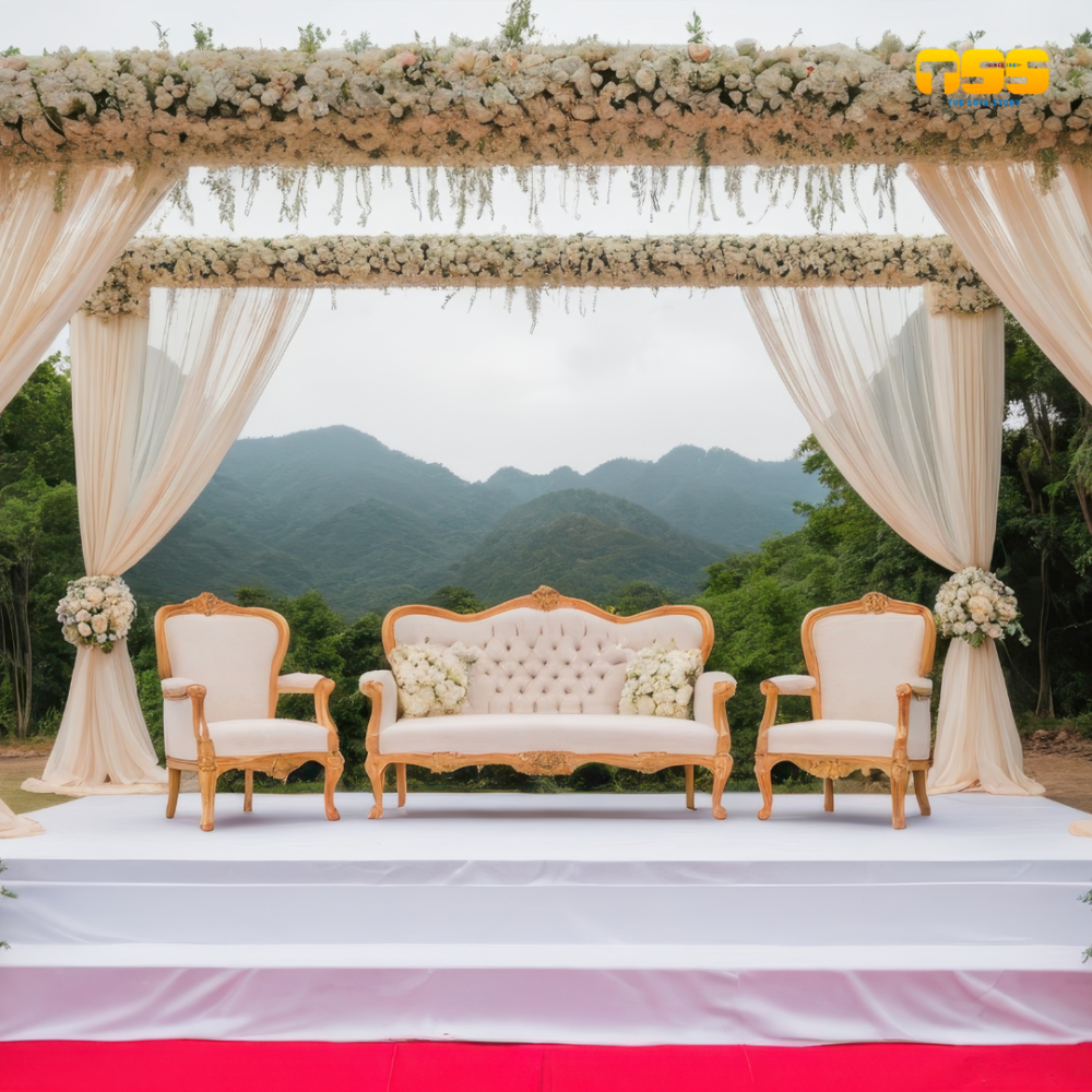 Wedding Chairs  For Couple (Ivory)