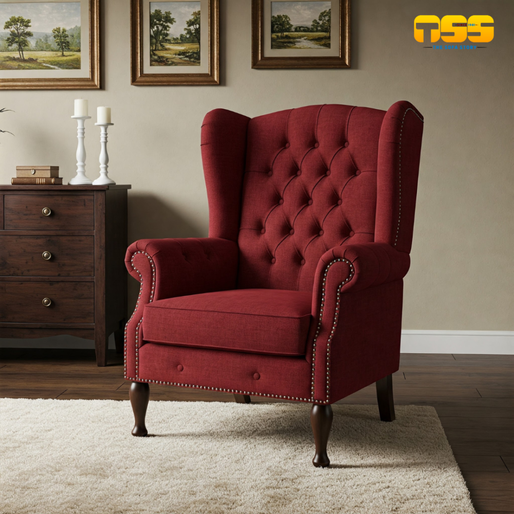 Wing Chair (Maroon)