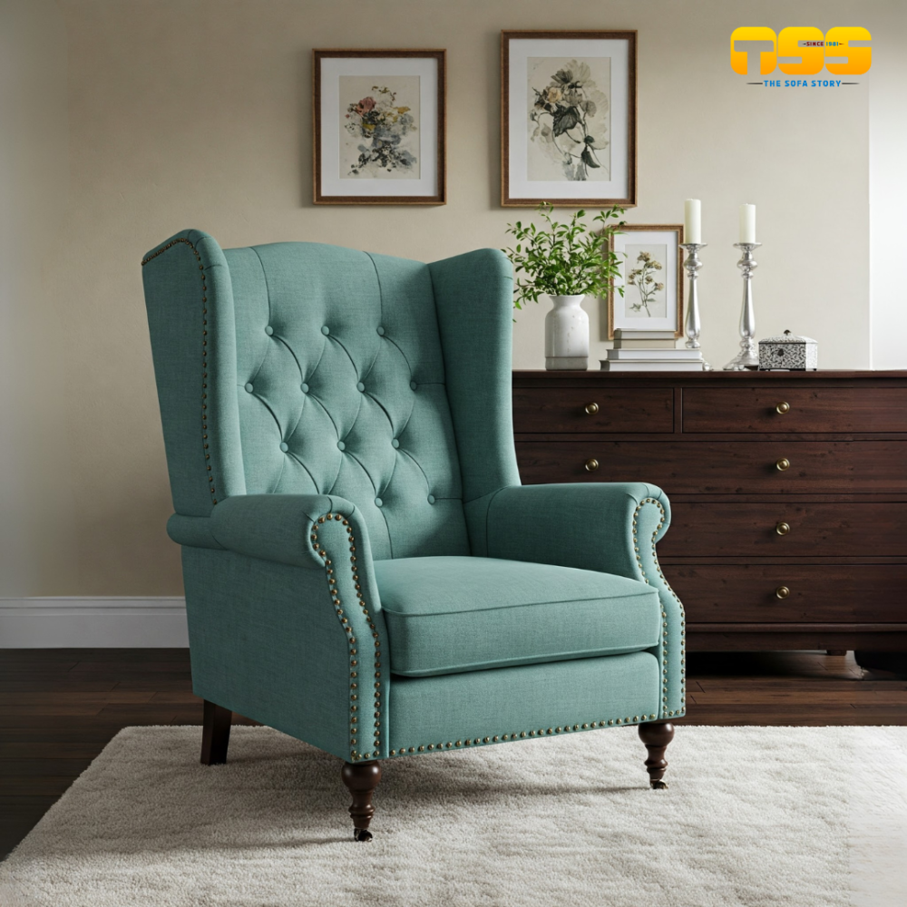 Wing Chair (Sea Green)